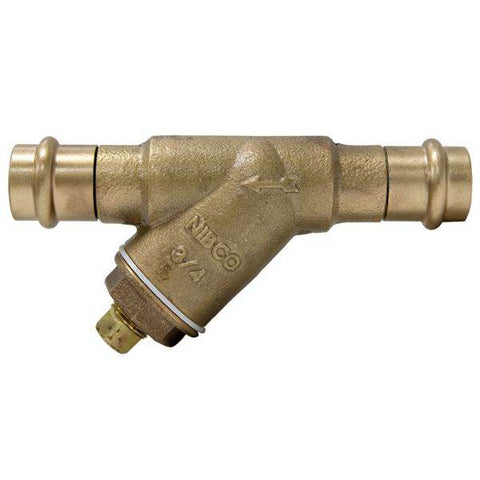 (Nibco Part#: NF2RA0A) PF222-A - Strainer - Bronze, Perforated Screen, Tapped Cap with Plug, Class 125 - Flow Control Products