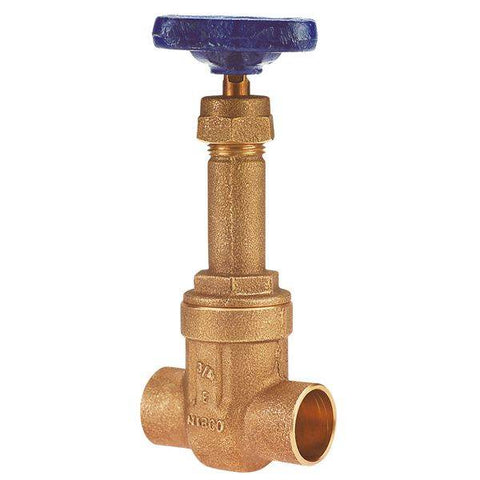 (Nibco Part#: NJ0510F) S-111 - Gate Valve - Bronze, Rising Stem, Solder Ends - Flow Control Products