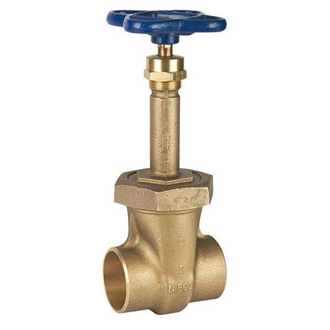 (Nibco Part#: NJ1M00F) S-134 - Gate Valve - Bronze, Rising Stem, Union Bonnet, Solder - Flow Control Products