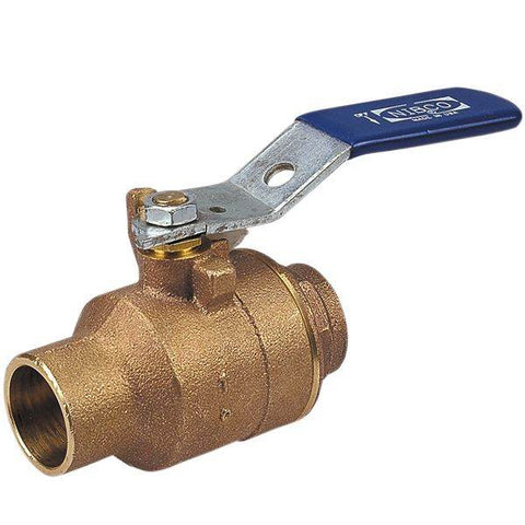 (Nibco Part#: NJ830L6) S-585-70 - Two-Piece Bronze Ball Valve - Full Port, Solder End Connections - Flow Control Products