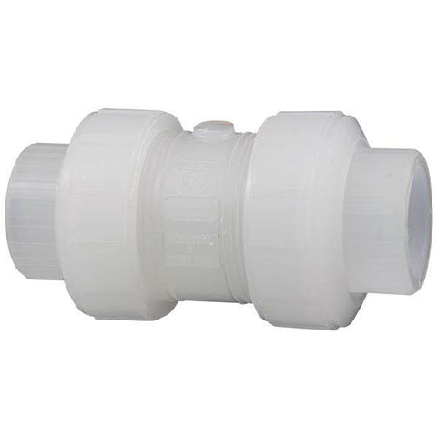 (Nibco Part#: MN818AD) T62BC-E - Ball Check Valve - Threaded, True Union, Chem-Pure Natural Polypropylene Schedule 80, EPDM - Flow Control Products