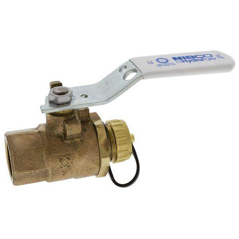 (Nibco Part#: NL958X8) T-585-80-LF-HC - Two-Piece Performance Bronze Ball Valve - Lead-Free*, Full Port, Threaded, Hose Connection - Flow Control Products
