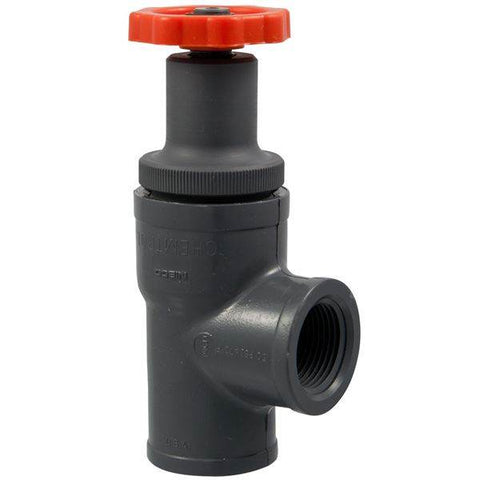 (Nibco Part#: MA518AA) T45AC-V - Angle Globe Valve - Threaded, PVC Schedule 80, FKM - Flow Control Products