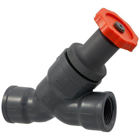 (Nibco Part#: MA512AA) T45YP-V - Y-Pattern Globe Valve - Threaded, PVC Schedule 80, FKM - Flow Control Products