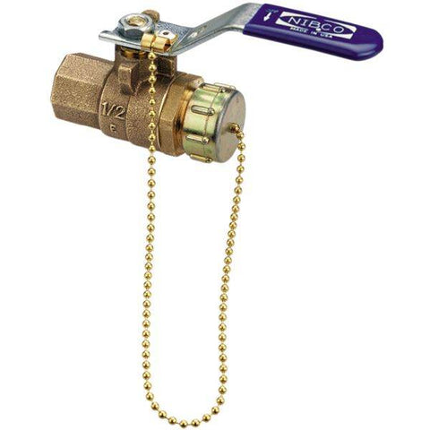 (Nibco Part#: NL958H8) T-585-70-66-HC - Two-Piece Bronze Ball Valve - Stainless Steel Trim, Hose Connection - Flow Control Products