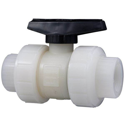 (Nibco Part#: ME910A6) T66TB-V - Ball Valve - Model C, Threaded, Tru-Bloc True Union, Kynar Natural PVDF Schedule 80, FKM - Flow Control Products