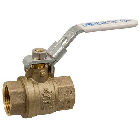 (Nibco Part#: NL998XL5) T-FP-600A-LF-LL - Ball Valve - Lead-Free* Brass, Two-Piece, Full Port, NPT x NPT, Locking Lever Handle - Flow Control Products