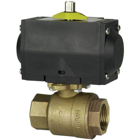 (Nibco Part#: WL95A28) TM-585-70-66-AP - Two-Piece Bronze Ball Valve - ISO Mount and Actuator - Flow Control Products