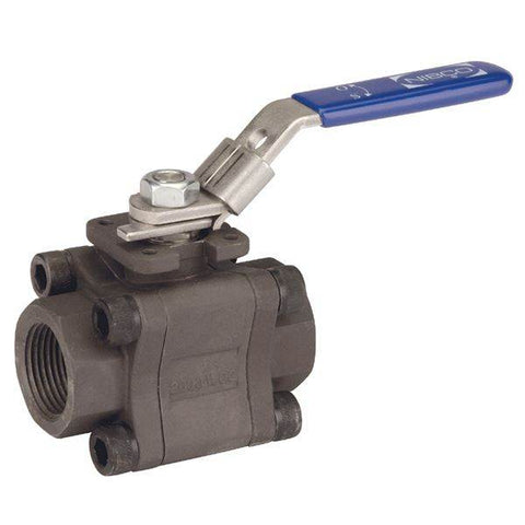(Nibco Part#: NL97038) TM-590-CS-R-66-FS-LL - Three-Piece Carbon Steel Ball Valve - Fire Safe, Threaded ISO Mount End - Flow Control Products