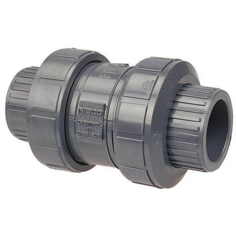 (Nibco Part#: MA817AH) S45BC-E - Ball Check Valve - Socket, True Union, PVC Schedule 80, EPDM - Flow Control Products