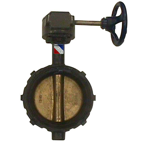 (Nibco Part#: NLH100H) WD-2000 - Butterfly Valve - Ductile Iron, Wafer Type, 200 PSI - Flow Control Products