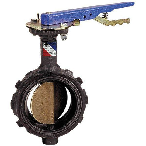 (Nibco Part#: NLH730K) WD-3100 - Butterfly Valve - Ductile Iron, Wafer Type, 250 PSI - Flow Control Products