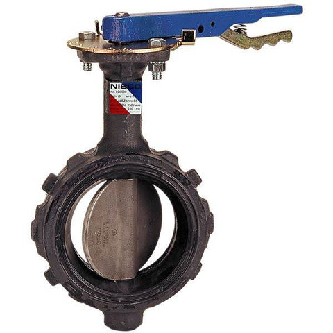 (Nibco Part#: NLH360L) WD-3122 - Butterfly Valve - Ductile Iron, Wafer Type, 250 PSI - Flow Control Products