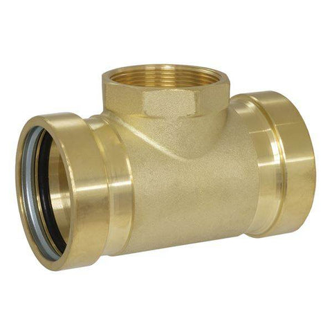 (Nibco Part#: 912465XLC) PC612-XLC - Tee - Prs x Prs x F - LF DZR Brass - Flow Control Products