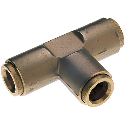 Push-to-Connect Tube x Tube Fitting: Union Tee, 1/2" OD