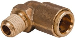Push-to-Connect Tube x MNPT x Tube x Male Fitting: Elbow, NPT, 1/2" OD