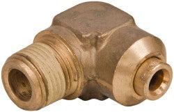 Push-to-Connect Tube x MNPT x Tube x Male Fitting: Elbow, NPT, 1/4" OD
