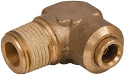 Push-to-Connect Tube x MNPT x Tube x Male Fitting: Elbow, NPT, 3/8" OD