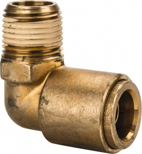 Push-to-Connect Tube x MNPT x Tube x Male Fitting: Elbow, NPT, 5/8" OD