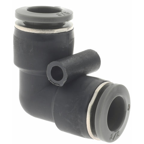 Push-to-Connect Tube x Tube Fitting: Union Elbow, 3/8" OD