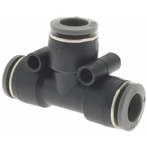 Push-to-Connect Tube x Tube Fitting: Union Tee, 3/8" OD