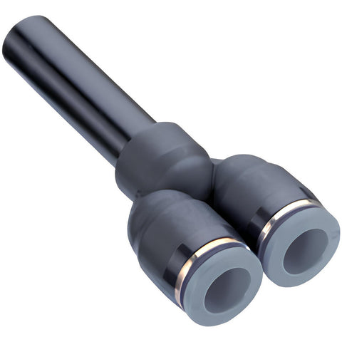 Push-to-Connect Tube x Stem Fitting: Union Y, 5/32" OD