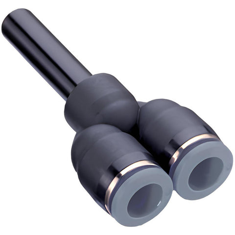 Push-to-Connect Tube x Stem Fitting: Union Y, 5/16" OD