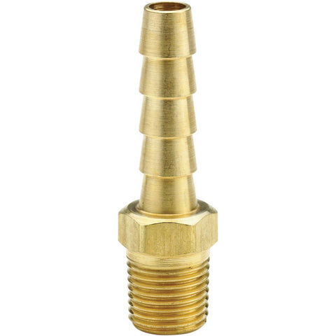 Barbed Hose Fitting: 3/8" x 1/2" ID Hose, Male Connector