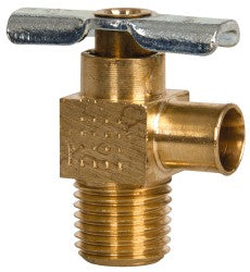 3/8" Pipe, Steel Hose to Pipe Drain Cock & Shutoff Valve