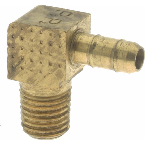 3/16" Barbed Tube Male Elbow: Multiple Barbs, 1/16-27