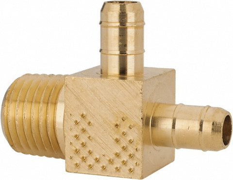 Barbed Tube Male Run Tee: Multiple Barbs, 1/4-18