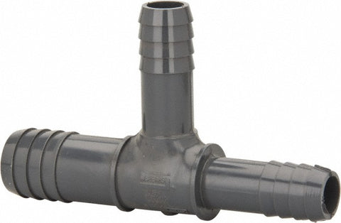 Barbed Tube Reducing Tee: 3/4 x 1/2 x 1/2" Barbs