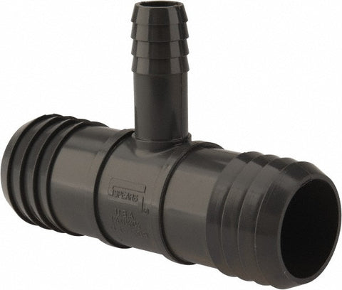 Barbed Tube Reducing Tee: 1-1/4 x 1-1/4 x 1/2" Barbs