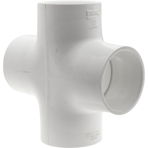 2-1/2" PVC Plastic Pipe Cross