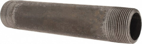 Black Pipe Nipple: 1-1/4" Dia x 8" Long, Schedule 80