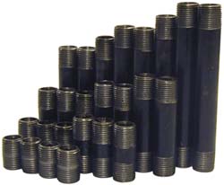 60 Piece, 1-1/2" Pipe, Black Finished Steel Pipe Nipple Set