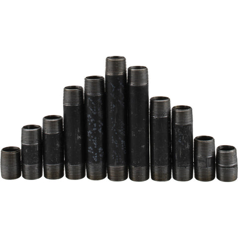 66 Piece, 3/4" Pipe, Black Finished Steel Pipe Nipple Set
