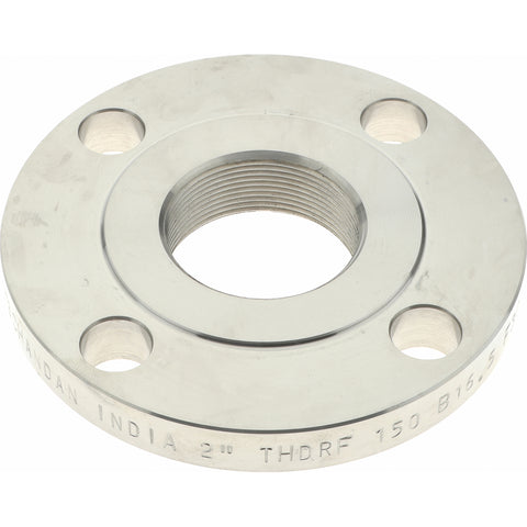 2" Pipe, 6" OD, Stainless Steel, Threaded Pipe Flange