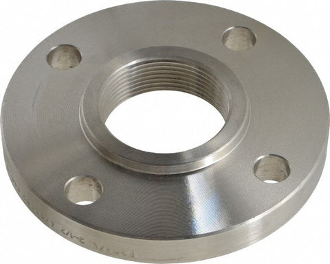 2-1/2" Pipe, 7" OD, Stainless Steel, Threaded Pipe Flange