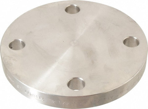 2-1/2" Pipe, 7" OD, Stainless Steel, Blind Pipe Flange