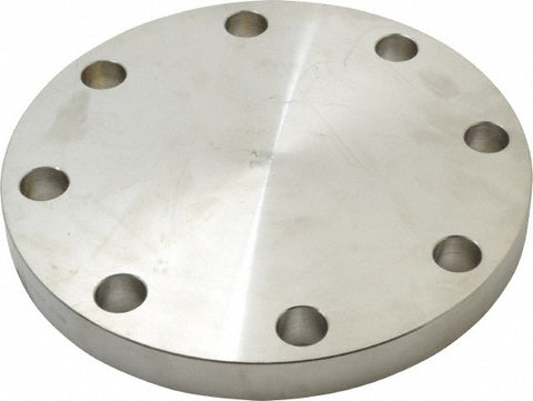 5" Pipe, 10" OD, Stainless Steel, Blind Pipe Flange