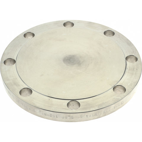 6" Pipe, 11" OD, Stainless Steel, Blind Pipe Flange