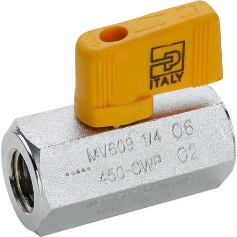 Miniature Manual Ball Valve: 3/8 x 1/4" Pipe