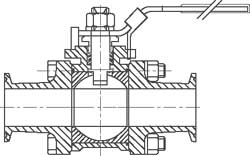 Sanitary Manual Ball Valve: 2" Pipe, Full Port