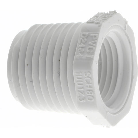 1/2 x 3/8" PVC Plastic Pipe Bushing