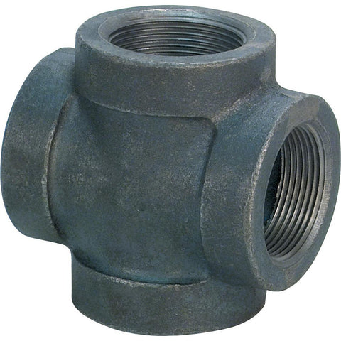 Black Pipe Fittings: Cross, 2-1/2", NPT, Iron