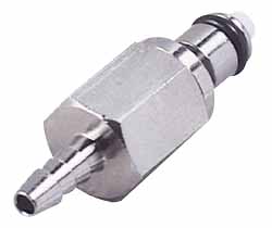 3/16" Inside Tube Dia, Brass, Quick Disconnect, Hose Barb Valved Inline Coupling Insert