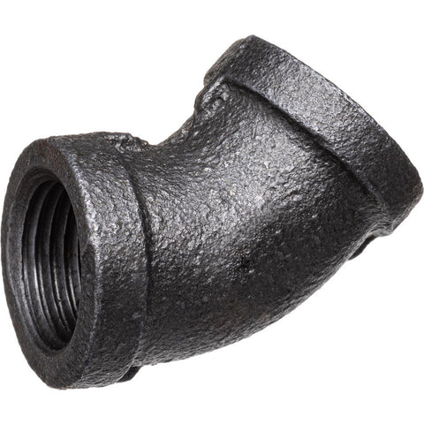 Black Pipe Fittings: Elbow, 3/4", NPT, Malleable Iron