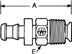 Barbed Push-On Hose Inverted Male Swivel Connector: 3/4-18 NPT, Brass
