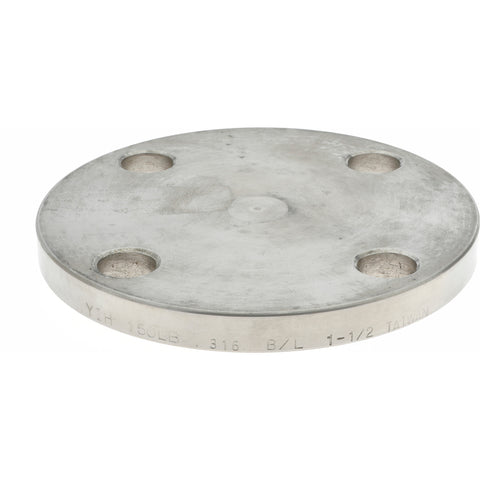 1-1/2" Pipe, 5" OD, Stainless Steel, Blind Pipe Flange